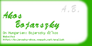 akos bojarszky business card